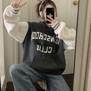 【秋服】韓国風レディース服　カジュアル　体型カバー　パーカー