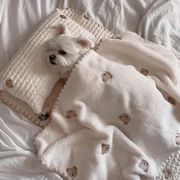 【秋冬新作】 犬服 ペット ベッド用品 洗える★枕＆マット＆布団3点セット 犬猫兼用 ワンちゃん用