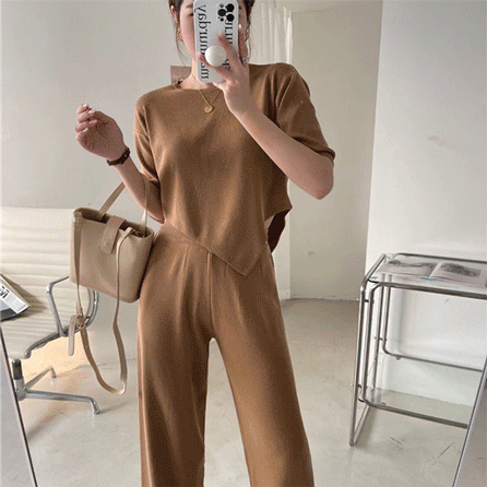 【春新作】韓国風レディース服 レディース　おしゃれ　短袖　セットアップ