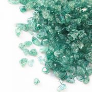 【さざれ 1kg　穴なし】爆裂水晶　クラック水晶　緑　グリーン　カラー　　浄化　開運　厄除け　インテリア