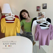 パフスリーブ ニットトップス