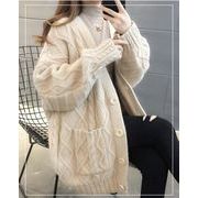 年秋冬カーディガン韓国ニットジャケットレディースカーディガン