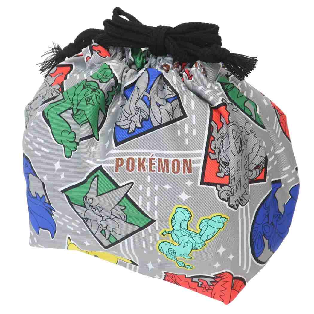 【ランチ巾着】ポケットモンスター お弁当きんちゃくポーチ グレー