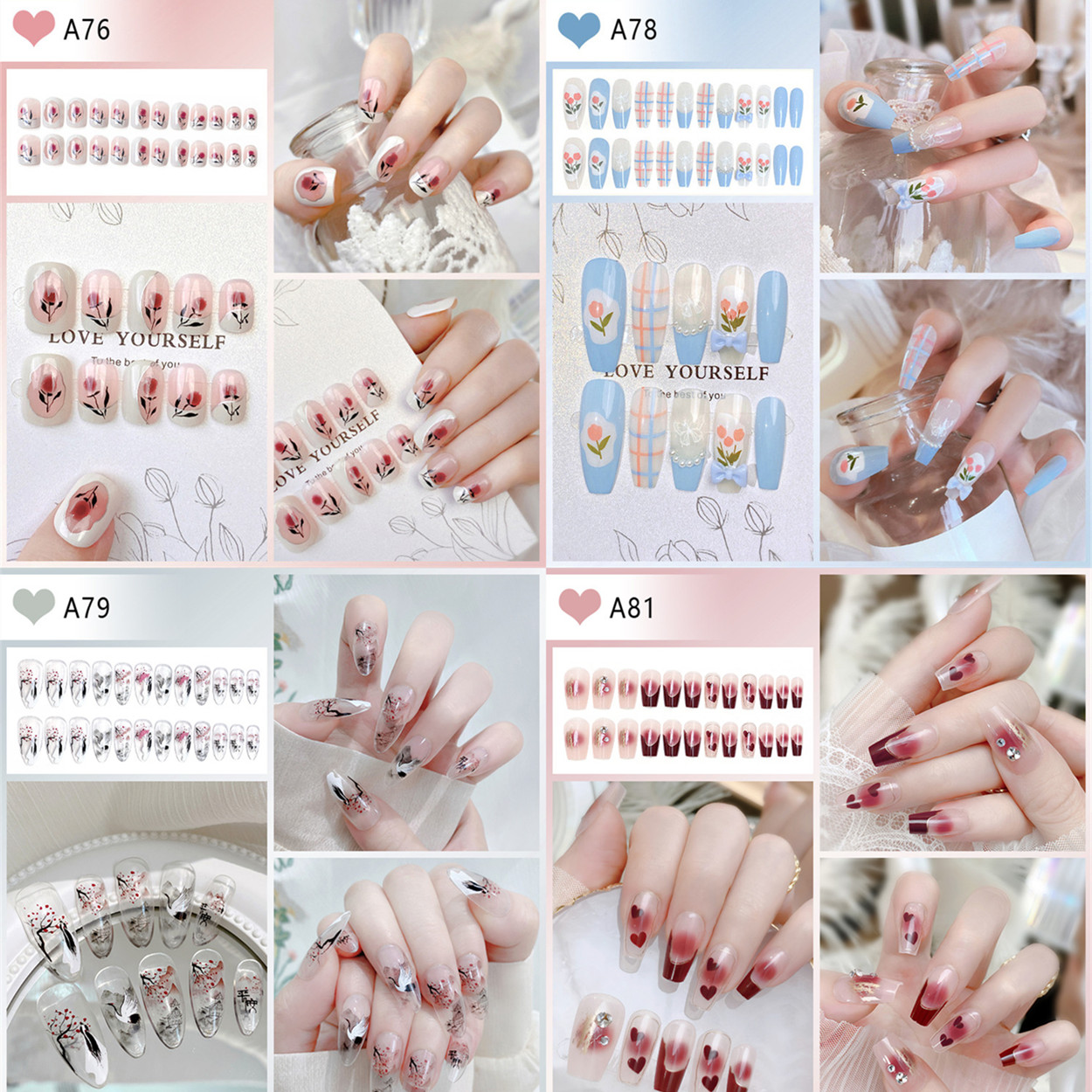 つけ爪 ネイルチップ 24ネイル枚SETチップ ネイルシール