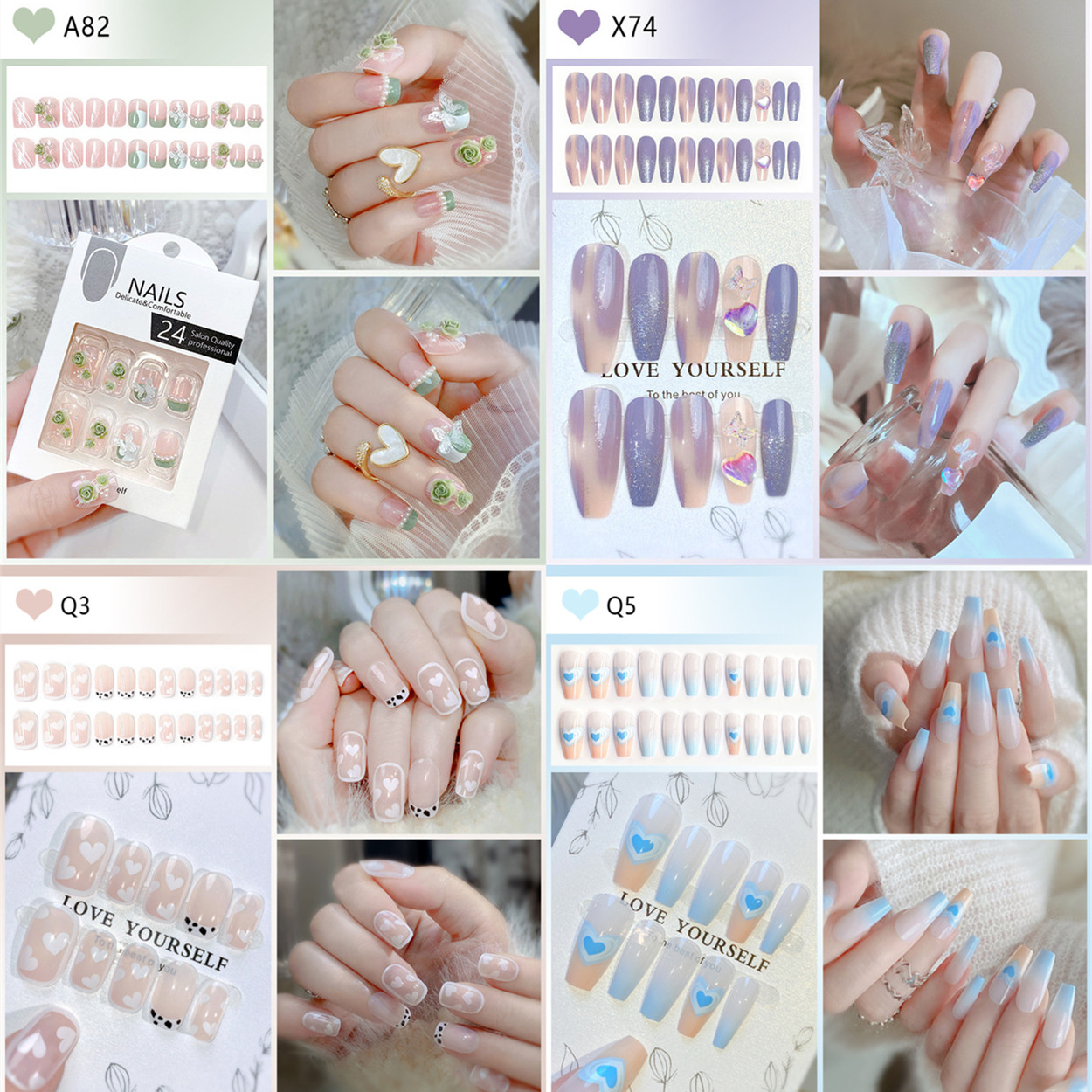 つけ爪 ネイルチップ 24ネイル枚SETチップ ネイルシール