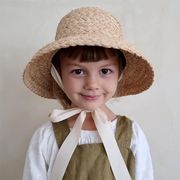 2025春新作 男女兼用日焼け止めつば広麦わら帽子あご紐リボン全2色