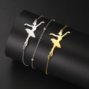 2色 ステンレス  バレエブレスレット  バレエアクセサリー  2025新作  バレエ雑貨  踊るバレエ少女