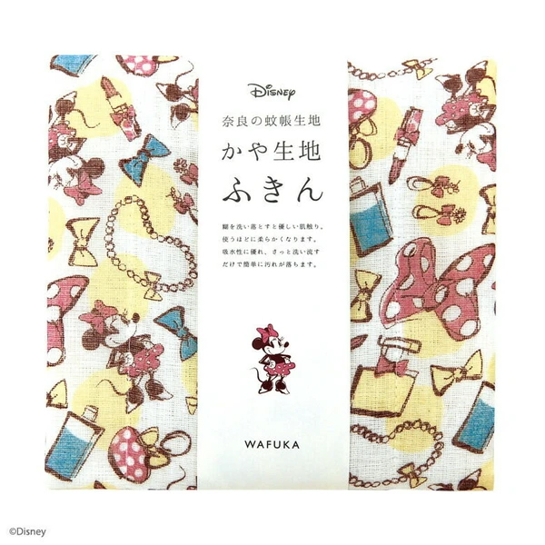 【日本製】Disney ディズニー かや生地 ふきん 『ファッションミニー』 奈良の 蚊帳生地 使用