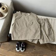 2025新作韓国子供服 ベビー服  キッズ 男女兼用 袖なしトップス +ショートズボン2点セット80cm-120cm