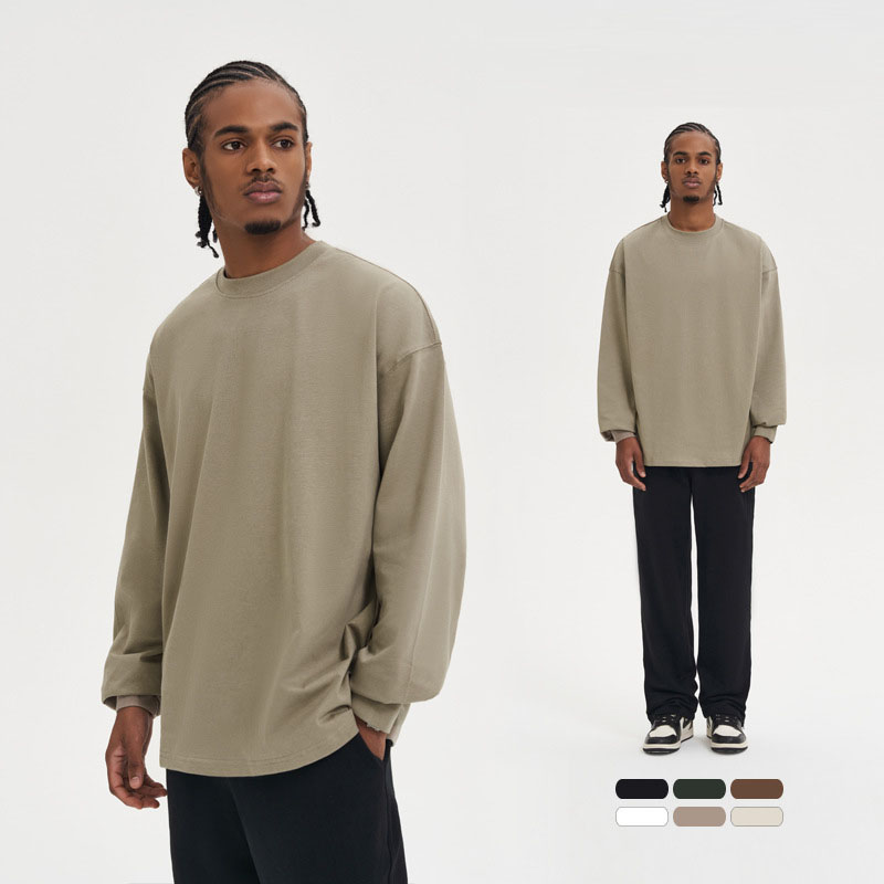 メンズ ストリート系 280g長袖 ロングスリーブTシャツ ユニセックス トップス 春秋 2025新作★全6色