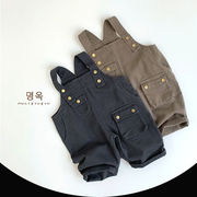 2025春夏子供服 カジュアル系 シンプル サロペット 韓国風 ボトムス 男女兼用 2色展開[80~130cm]