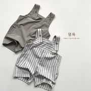 2025春夏子供服 カジュアル系 シンプル サロペット 韓国風 ボトムス 男女兼用 2色展開[80~130cm]