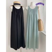 2025年夏新作　レディース服　ワンピース　ノースリーブ　Aラインワンピース　シンプル　2色展開　S#-XXL#