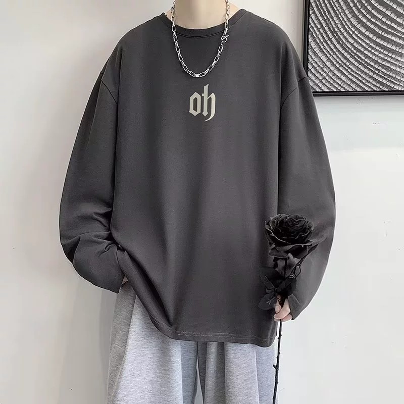 2025春秋メンズ服 シンプル おしゃれ 長袖Ｔシャツ トップス 韓国風 インナーシャツ 3色展開[M~5XL]