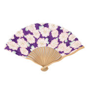 【ご紹介します！夏の必需品！広げた時に波のように優しい！Ripple  波骨布扇子 ２１ｃｍ】桜 紫