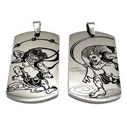 チタン製 風神・雷神 ドッグタグペンダント