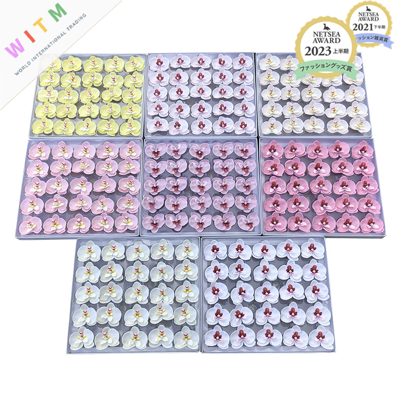 全11色 DIY 蝶々蘭 シャボンフラワー ソープフラワー 枯れないお花 バレンタイン 25点セット