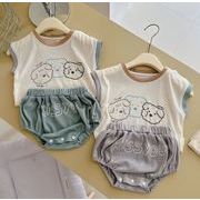 【2点セット】2025春夏新作 子供服  ベビー服  アパレル    袖なし  tシャツ  +ショットパンツ   男の子