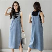 秋新しい  韓国風　レディース　デニムサロペットワンピース　　ファッションドレス★S-5X