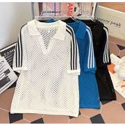 トップス  メンズ Tシャツ  半袖 メッシュ ブラウス アメカジ