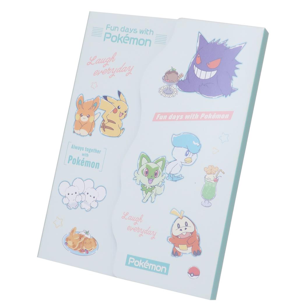 【メモ帳】ポケットモンスター ダイカットカバー付メモ カフェロゴ整列