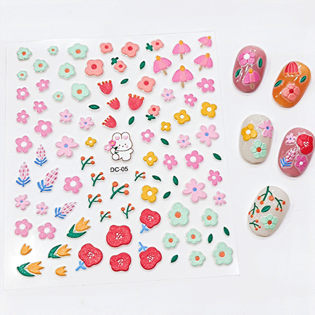 貼るだけ ジェルネイル デコ ネイルシール 花柄 ネイルシール 5Dネイル 寿司 猫 ネイルステッカー DIY