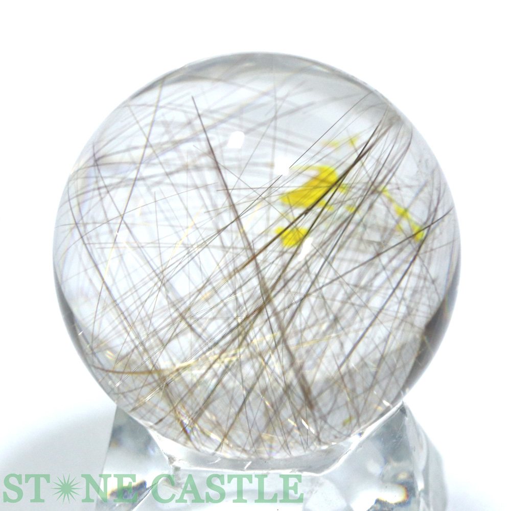 ☆一点物☆【置き石】丸玉 ルチルクォーツ (EX) 約34mm No.01 ☆一点物☆【置き石】丸玉 ルチルクォーツ (EX) 約34mm No.01