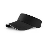 無地 コットン サンバイザー 大人用 男女兼用 日よけ帽子 ブラック