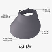 レディース 女性用 日よけ帽子 サンバイザー サイズ調節可能 グレー