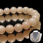 ネックレス　和田玉＜中国産＞　エクルベージュ　丸　約7.5mm