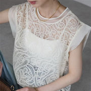 2025年INS 春夏 INS 新作　おしゃれ  chic 韓国ファッション トップス 刺繍 タンクトップ