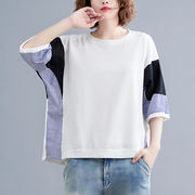 【新作】春夏ストライプトップス半袖Tシャツ