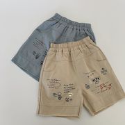 2025春夏子供服 シンプル ショートパンツ 韓国風 キッズ服 ボトムス カーゴパンツ 2色展開[90~140cm]