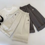 2025春夏子供服 シンプル ショートパンツ 韓国風 キッズ服 ボトムス カーゴパンツ 2色展開[90~140cm]