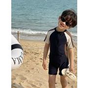 2025夏新作 男の子 半袖連体水着  水泳服砂浜 海水着 子供用水着  ワンピース水着  90-140cm