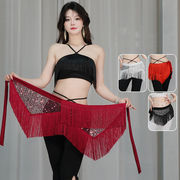 ベリーダンス インドダンス 社交ダンス ヒップスカーフ タッセル スパンコール 5色