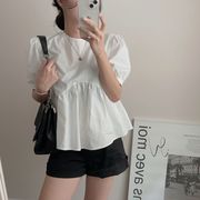 今季マストバイ INS 新作　可愛い  おしゃれ　韓国ファクション　ラウンドネック  トップス　ブラウス