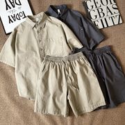 メンズ 無地 半袖シャツ or 半ズボン ストリート系 カジュアル トップス ショートパンツ★全3色