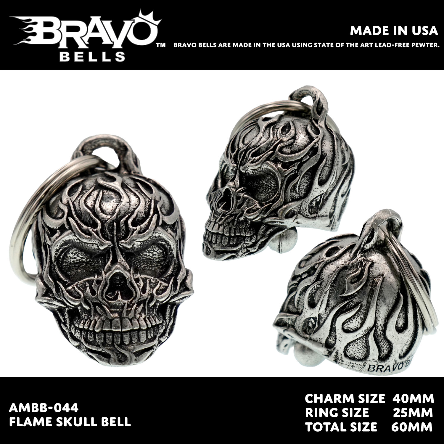 BRAVO BELL USA ブラボーベル お守り バイカー ベル キーホルダー ラッキーベル アメカジ