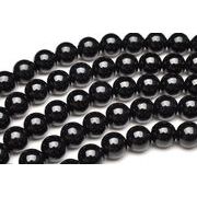 希少◇ミャンマー産 黒翡翠 (硬玉ジェダイト) ブラックジェイド 8mm １連（約38cm） _R6117-8