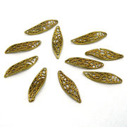 【在庫限り】 メタル合金パーツ 約20x6x2.5mm ゴールドカラー 《10個》 金具
