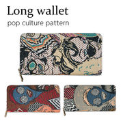 財布 ウォレット 長財布 ラウンドファスナー コインケース　ポップカルチャー柄