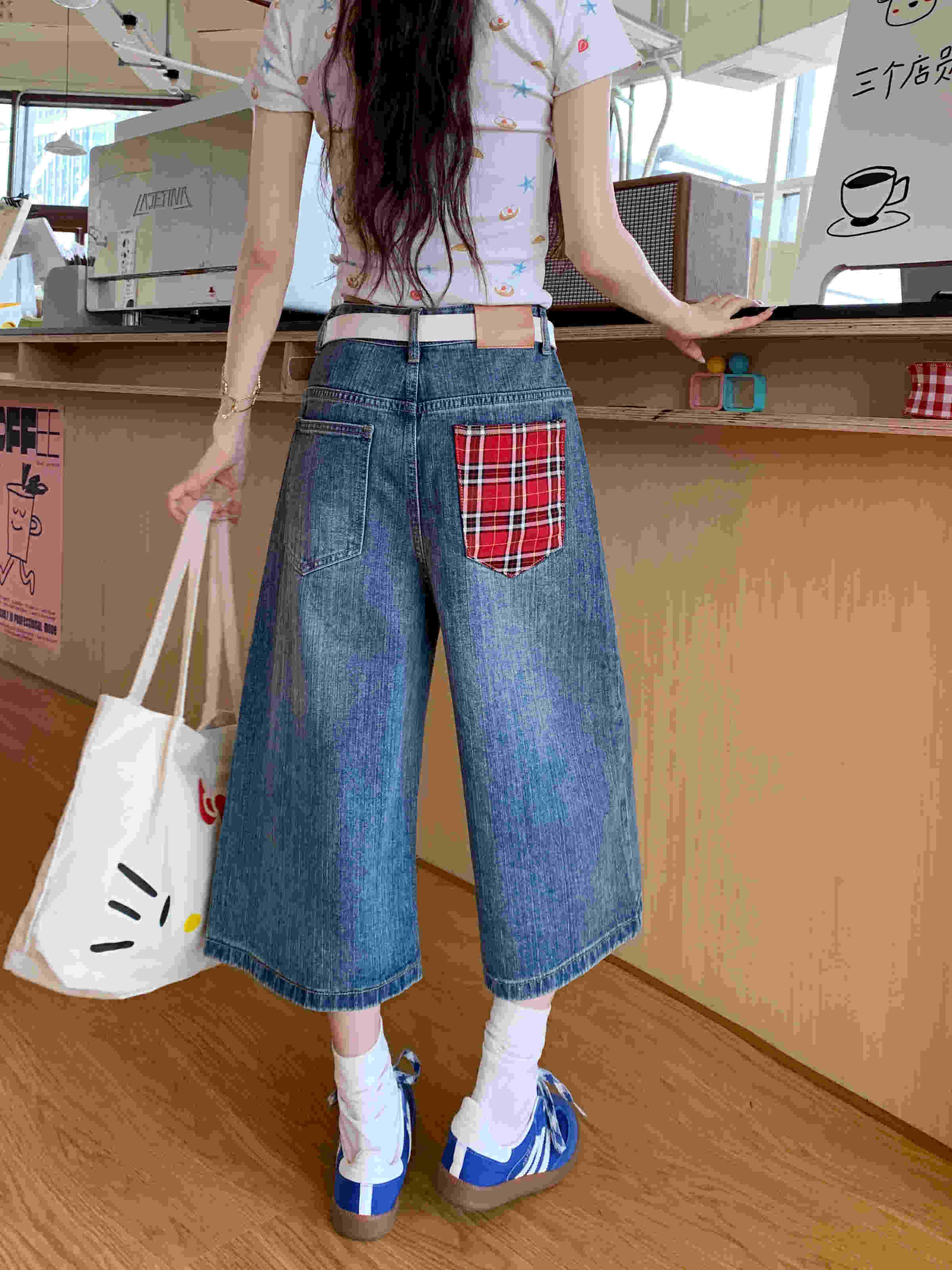 2025年INS 夏新作　 韓国ファッション　おしゃれ　ボトムス デニムズボン　ロングパンツ