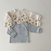 INS風 男女兼用 子供コットンワッフルTシャツ 中小児ベビー単T