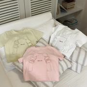 2025夏新品　CC   子供服　キッズ　トップス　半袖　Tシャツ　90-140cm  3色