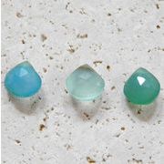 天然石 カルセドニー　3点セット　ペンダントトップなどに
