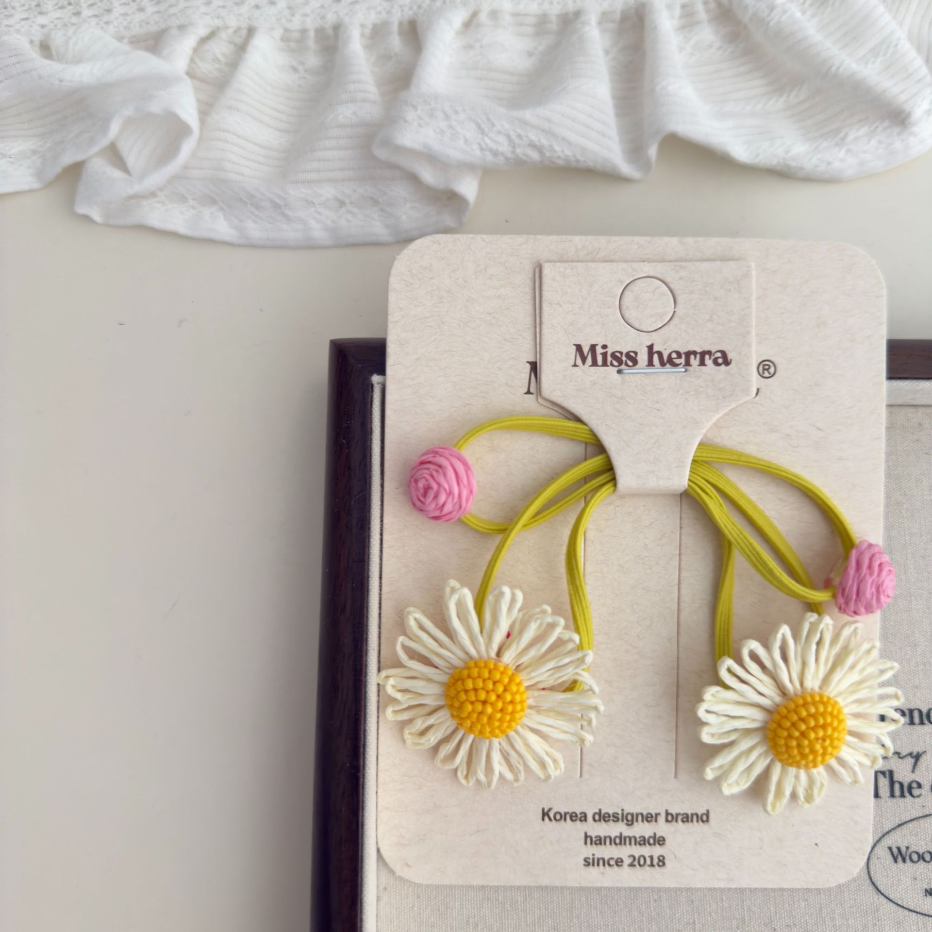 ヘアゴムベビーヘアクリップカラフルレースフラワー1〜5