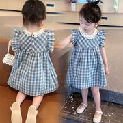 子ども用ガーリーワンピース・チェック柄・3?8歳向け