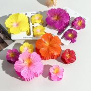 3点セット  ハイビスカスのヘアクリップ  バンスクリップ   花 ヘアピン フラワーズ 髪留め  ハワイ 髪飾り