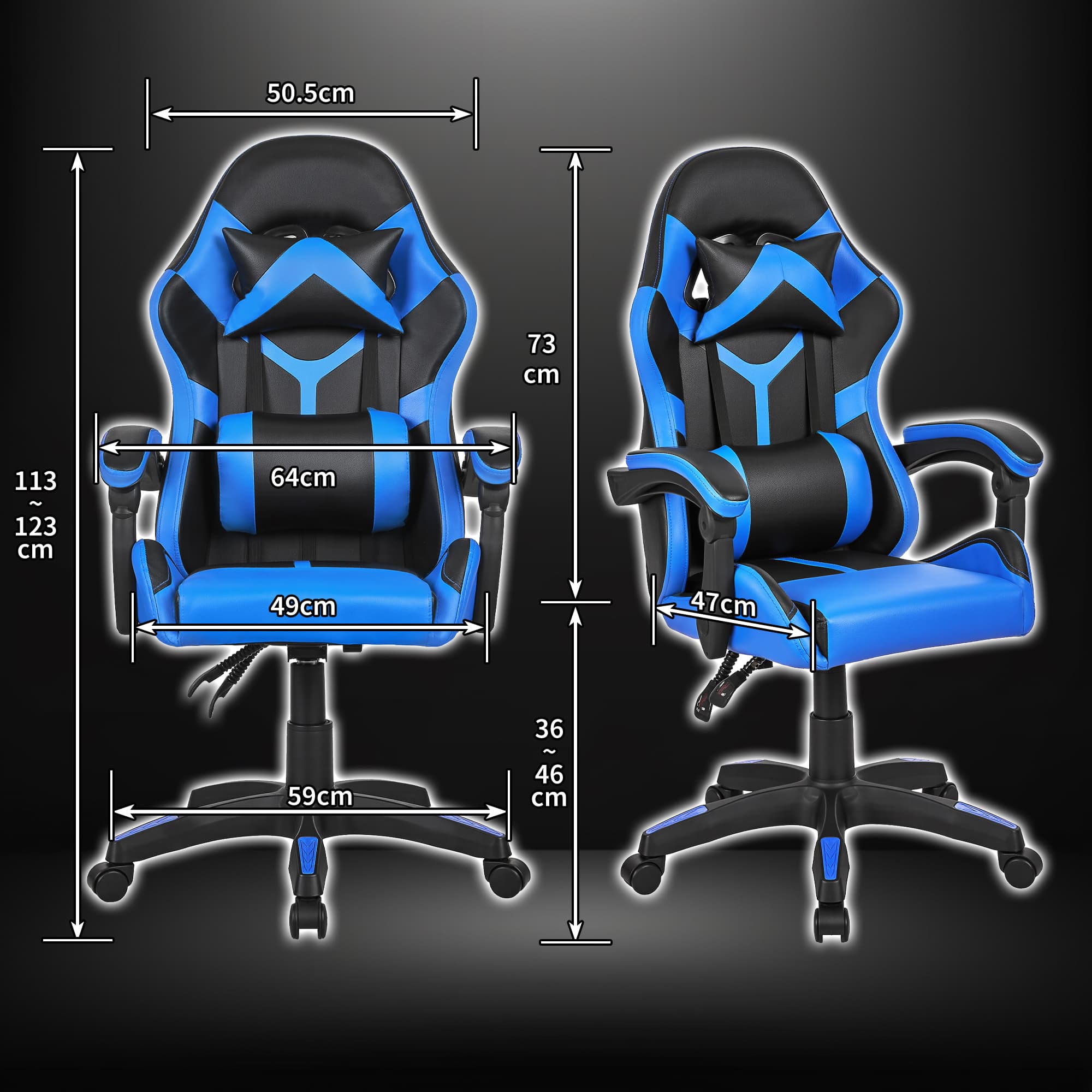 ゲーミングチェア gaming chair デスクチェア 135度